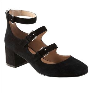 Banana Republic strappy mid block heel 9.5 suede